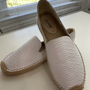 Soludos White Leather Espadrilles